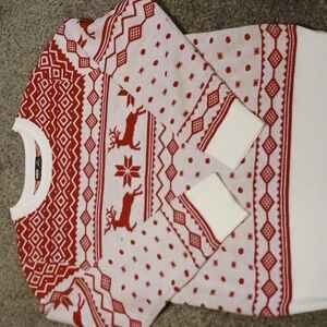 ****SHEIN red snowflake Christmas holiday sweater Size XL